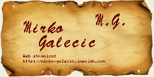 Mirko Galečić vizit kartica